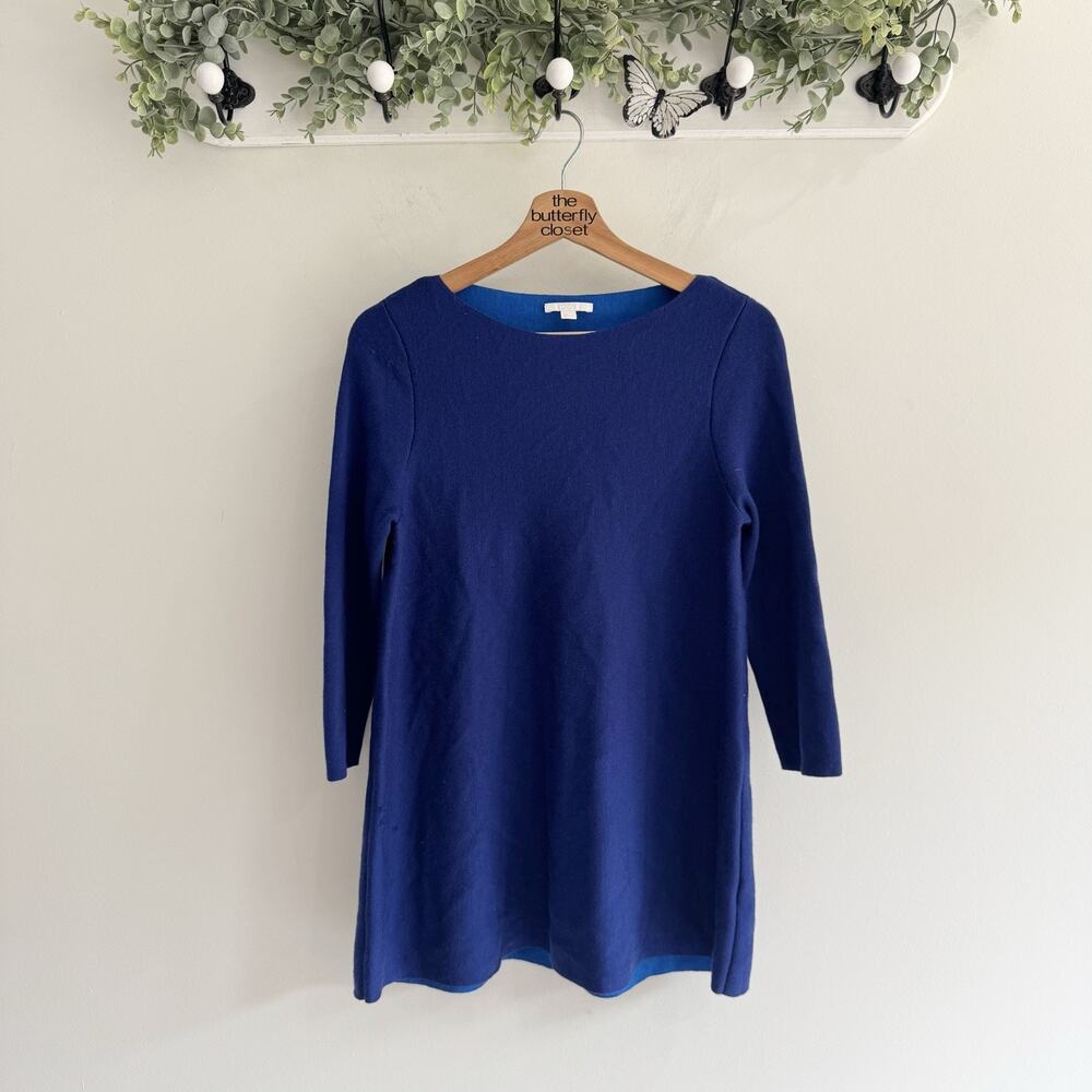 COS Royal Blue Round Neck Sweater Elbow Sleeve Size Small Z14